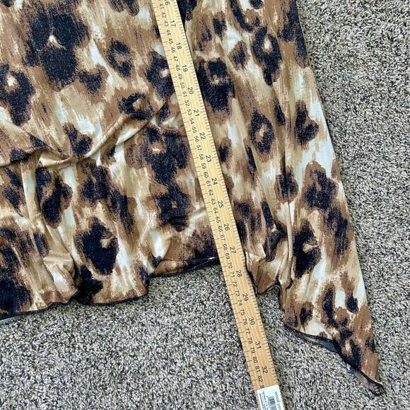 Bling Animal Print Oversized Casual Comfy Plus Size Asymmetrical Basic Top 3X - Picture 8 of 9